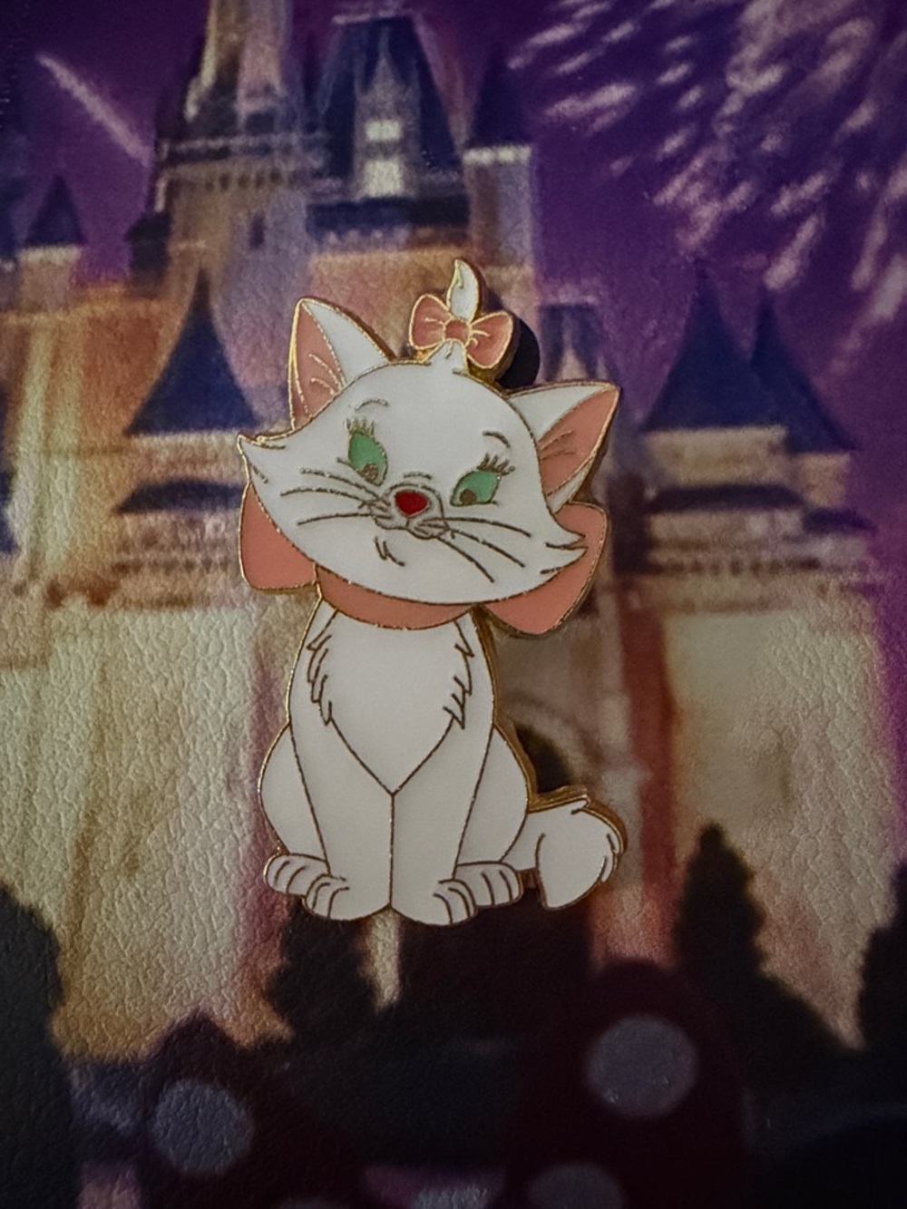 Disney Marie White and Pink Cat Enamel Pin